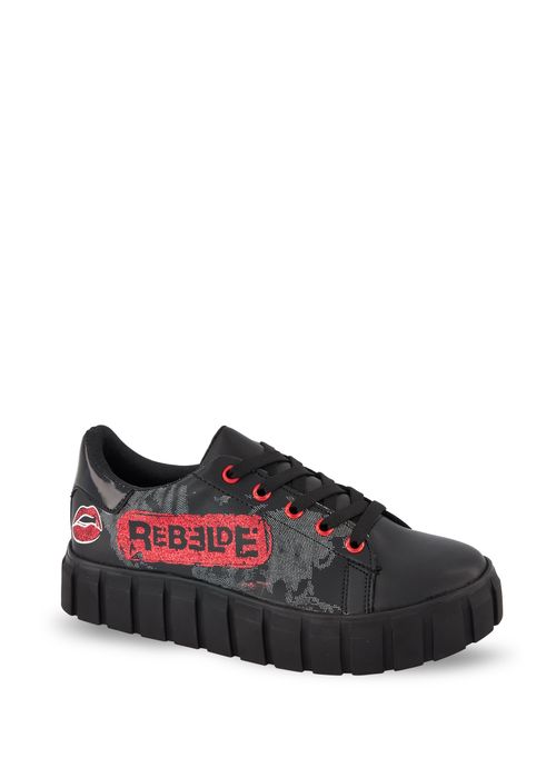 TENIS RBD "REBELDE" "COLECCIÓN ESPECIAL" CASUAL  NEGRO PARA MUJER 67575