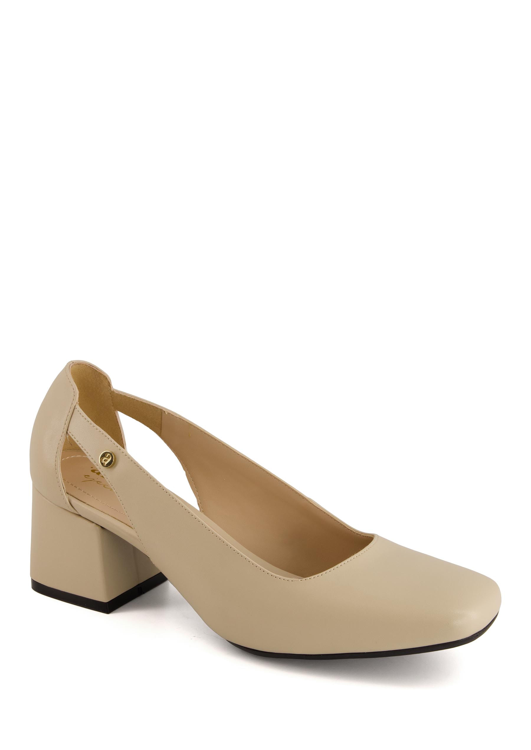 Tacon Grueso Zapatillas Color Beige Andrea Botines Cafes Botines