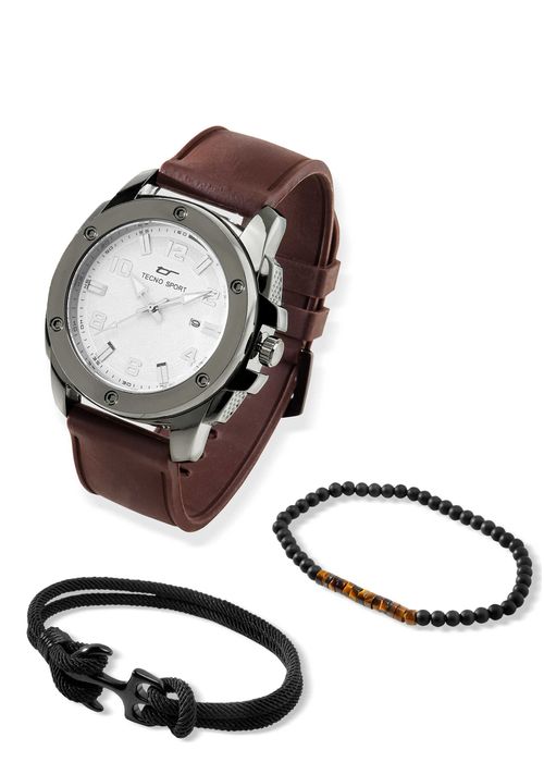 SET RELOJ ANÁLOGO CON PULSERAS PARA HOMBRE 44903