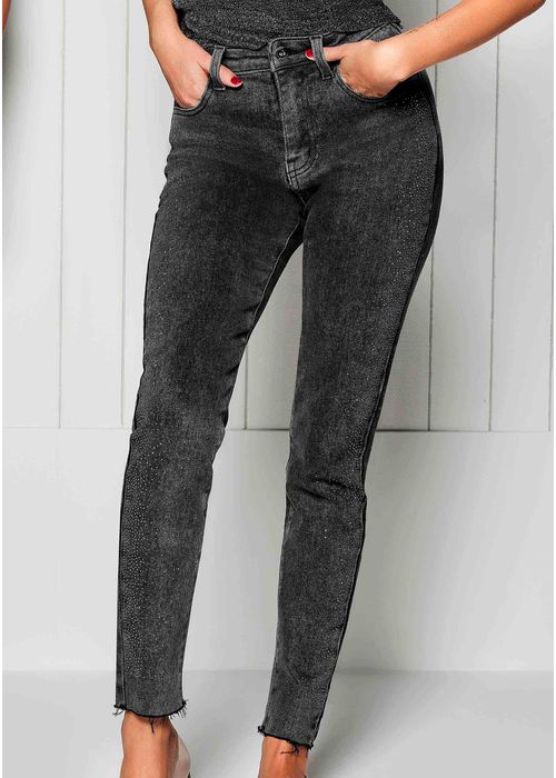 Jean Noir Délavé Taille Plus-Punk