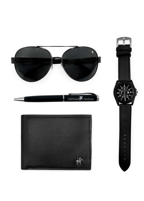 SET RELOJ ANÁLOGO, LENTES, CARTERA Y PLUMA PARA HOMBRE 44846
