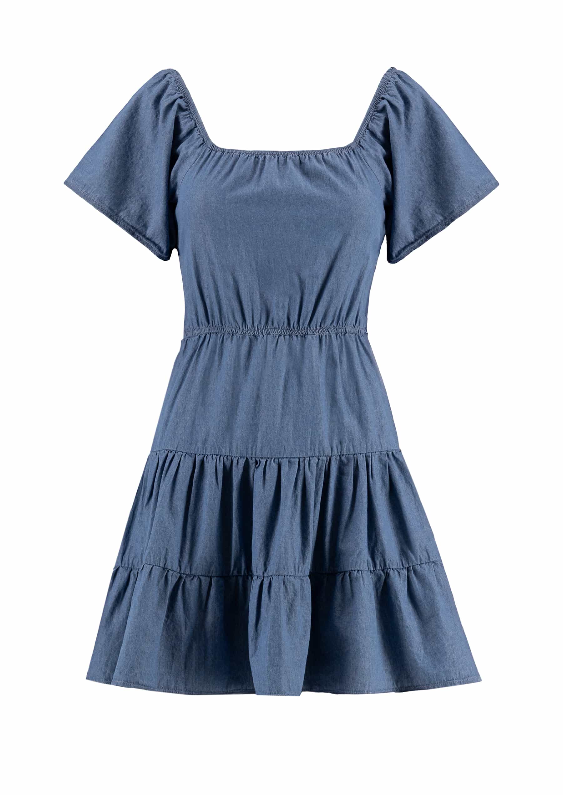 Vestido Cos Square-neck Denim Mini Mujer Azules Oscuro En Vestido