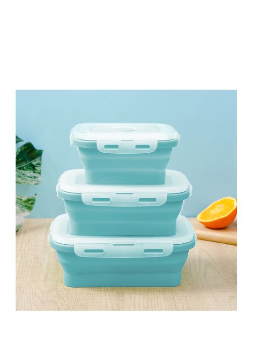 CONTENEDORES SET DE 3 CONTENEDORES PLEGABLES SILICÓN PARA HOMBRE/MUJER 61024