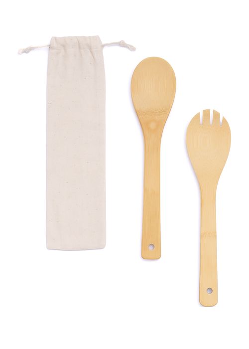UTENCILIOS SET DE 2 CUBIERTOS PARA ENSALADA BAMBÚ PARA HOMBRE/MUJER 61150